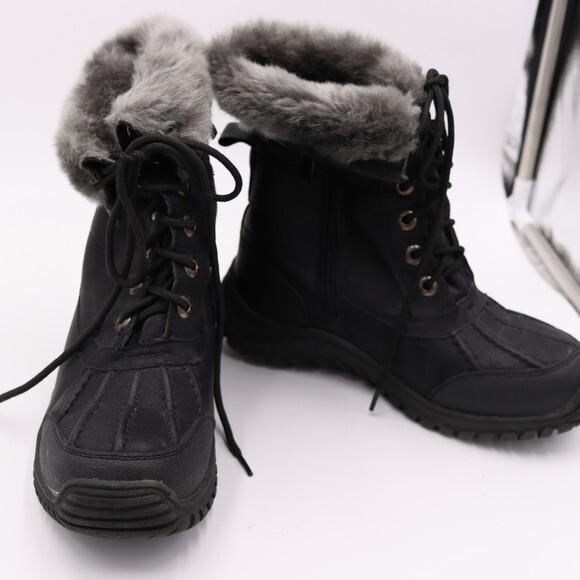Apres by Lamo Vanessa Black Winter Boots Faux Fur Leather & Man-Made Size 7 - Picture 2 of 16